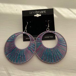 New Lane Bryant Purple and Blue Large Circle Earrings